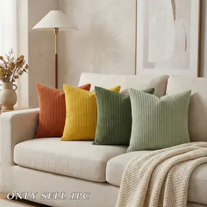 Bohemian Style Pillow Cover 18x18 Inches, Modern Nordic Cushion Cover, Soft Corduroy Spring Home Decor, Sofa Bed Living Room Car Decoration, Home Textile