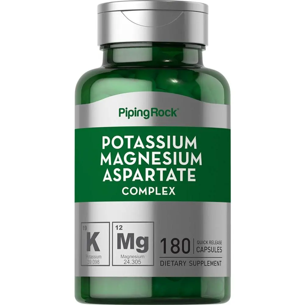 Piping Rock Potassium Magnesium Aspartate Supplement | 180 Capsules | Complex | Non-GMO, Gluten Free