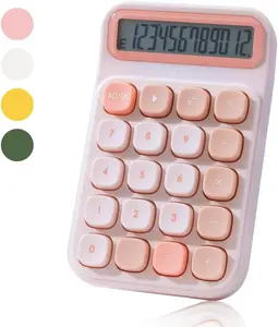 Mechanical  Calculator, 12 Digits, Large LCD Display and Big Buttons, Cute  Desktop Calculator for Office, , School ( Included)
