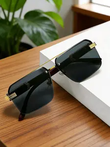 Men's Fashion Large Frameless Driving Sunglasses, New Cross-Border Business Sun Glasses, Style Fishing Eyewear