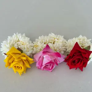 Gajra 3, 6, 12 Pcs Hair Mogra Scented Rubber Band Gajra Hair Accessories for Women - Assorted Colors