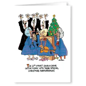 Funny Christmas Card - Choir Getting Funky - 18 Cards and Envelopes