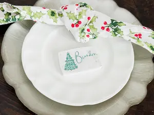 Custom Marble Christmas Place Cards