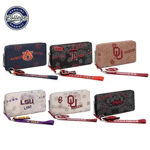 NCAA Wristlet Purse Wallet for Women with RFID Blocking – Compact Clutch Wristlet Bag for Sports Fans, Game Day, Travel, Stadium Events & Gifts 011
