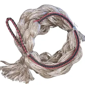 Adult Saddle Bronc Rein Extra Soft Black & Red Cord on Tan Poly 6' Tack Paracord Neck Bronc Reins