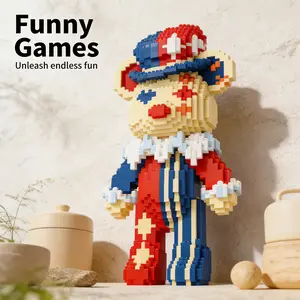 New Building Block Toy Set, Creative Bear Series, Trendy Handmade DIY Model, 44cm Assembly Kit, Home Decor, Gift for Friends & Family, Building Block Sets