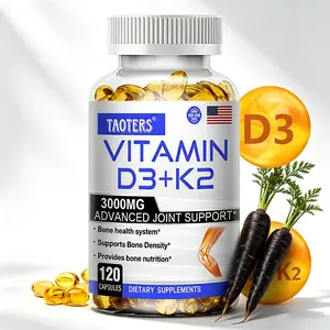TAOTERS Vitamin D3 + K2 5000 IU Supplement - with Calcium, Magnesium & Zinc for Bone Density & Joint Support, 120 Capsules