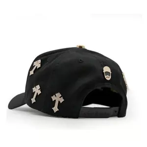 Hip-hop Hats Supreme Crown Premium Black Snapback Cap Bold Structured Crown Elite Detailing Luxury Streetwear Unisex Adjustable Fit Urban Statement Style