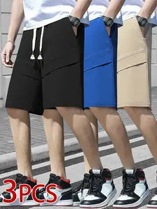 Adjuster drawstring casual shorts with stitching pocket accents - perfect for daily urban casual & leisure moments