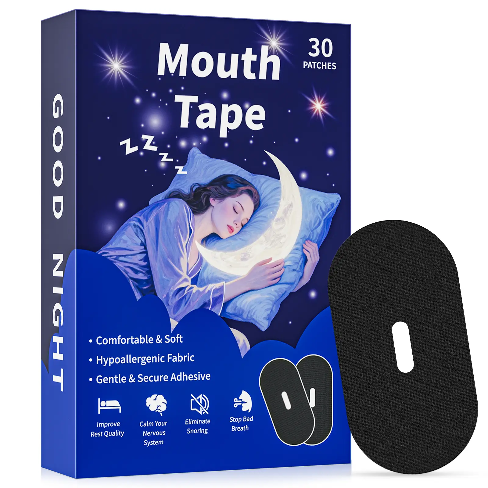 Anti-Snoring Mouth Tape – 30 Pcs | Comfortable Sleep Strips | Improve Breathing & Reduce Dry Mouth