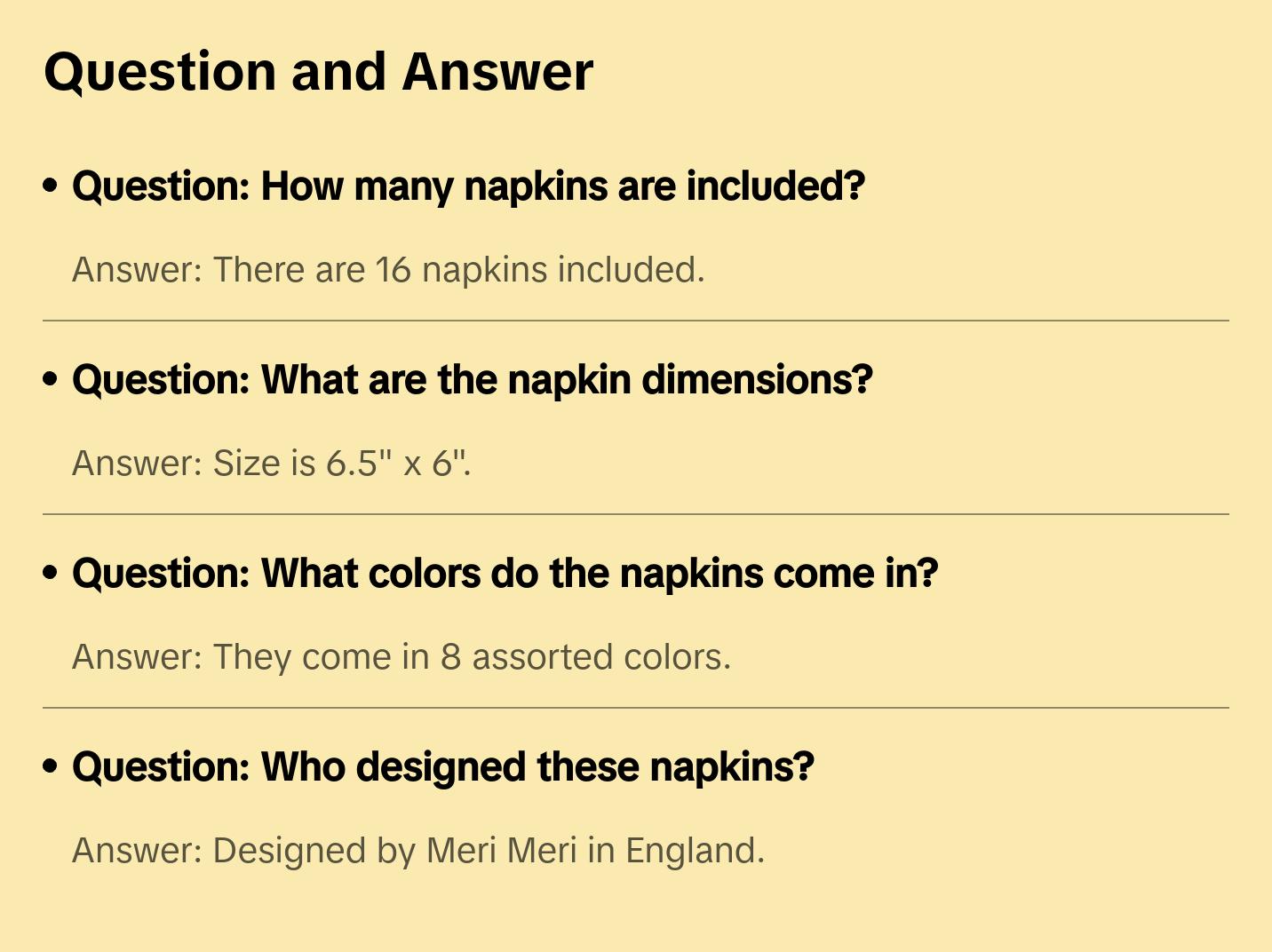 DAISY SHAPED NAPKINS