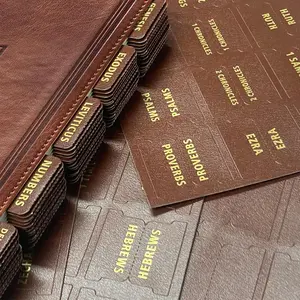 Tabs for Women and Men - Leather Paper  Index Tabs - Large  Foil Laminated Tabs -  Journaling Supplies - 66  Tabs for Old and  Testament,14 Blank tabs (Brown)