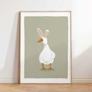 Easter Duck, Printable Wall Art, Easter Wall Art, Boho Easter Decor, Boho Nursery decor, Easter printables, Minimalist Easter Art, Neutral