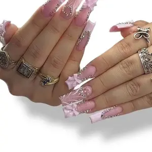 The Pink Diamond Heart Couture Set - Elegant Nail Art Design for Nail Care Enthusiasts Manicure