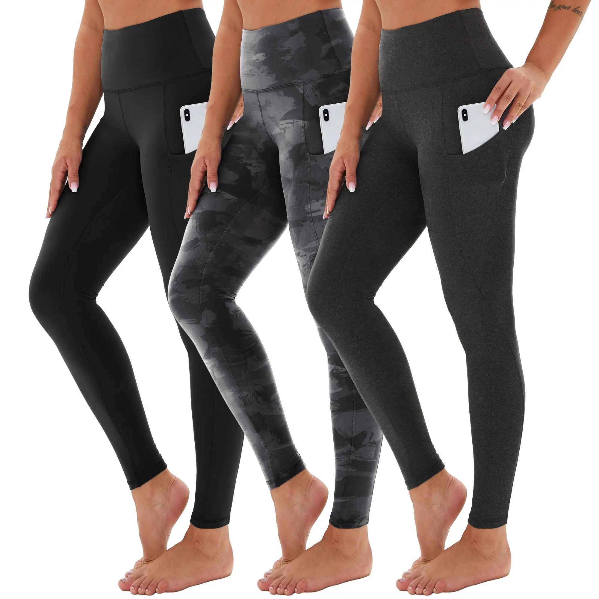 Black/ Black Print/ Deep Grey Healther (No Fleece)