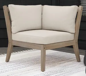 Linon Home Teagon Bge Nat Corner Chair