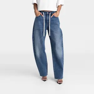 KBB by KAHLANA Women's Mid-Rise Barrel Leg 'The Lynnox Jean' KBB by KAHLANA Women's Mid-Rise Barrel Leg 'The Lynnox Jean'
