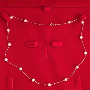 Pearl Chain 14kt Elegant White Pearls 14 Karat Gold Plated Luxury Necklace