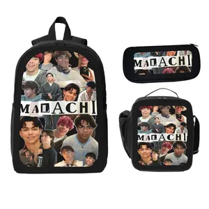 MALACHI Star Photo Collage Backpack 3-Piece Set - Student Backpack Pencil Case & Lunch Bag Bundle for School Essentials Ideal for School Use