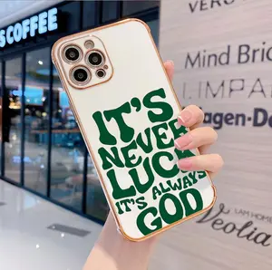Religious Quote Phone Case - Shiny Gold Trim & Inspirational Faith Message Phone Case For 17 16 15 14 13 12 11 X XS AIR PRO PLUS MAX AIR Phone Case #YJYGSS6DDDKYS3