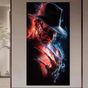 1 DIY Diamond Painting Kit, 5D Diamond Art Set, DIY Decoration, Freddy Krueger Diamond Painting Kit Full Round Drill, Mosaic, Diamond Art, DIY Art Home Decoration, Suitable for Christmas, Wall Art Painting