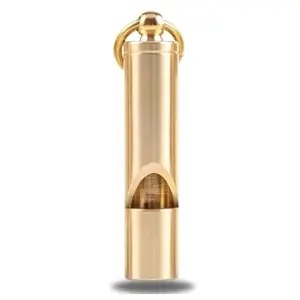 Loudest Brass Whistle 125db+ Premium Emergency Whistle for Outdoor Survival with Key-Chain or Neck Carry Ideal for Post-Disaster Emergencies