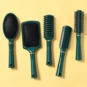 5pcs Five-piece Comb Set. Multifunctional Green Comb Set. Easily Create Various Hairstyles. Massage Scalp. Set Of Multiple Comb Models.