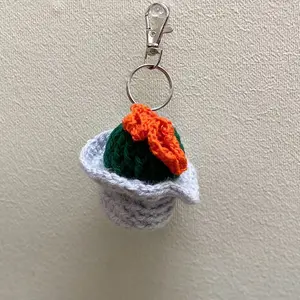 Soft Stuffed Succulent Cactus Plant Keychain