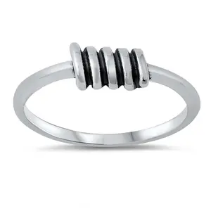 Wire Coil Ring - Oxidized 925 Sterling Silver
