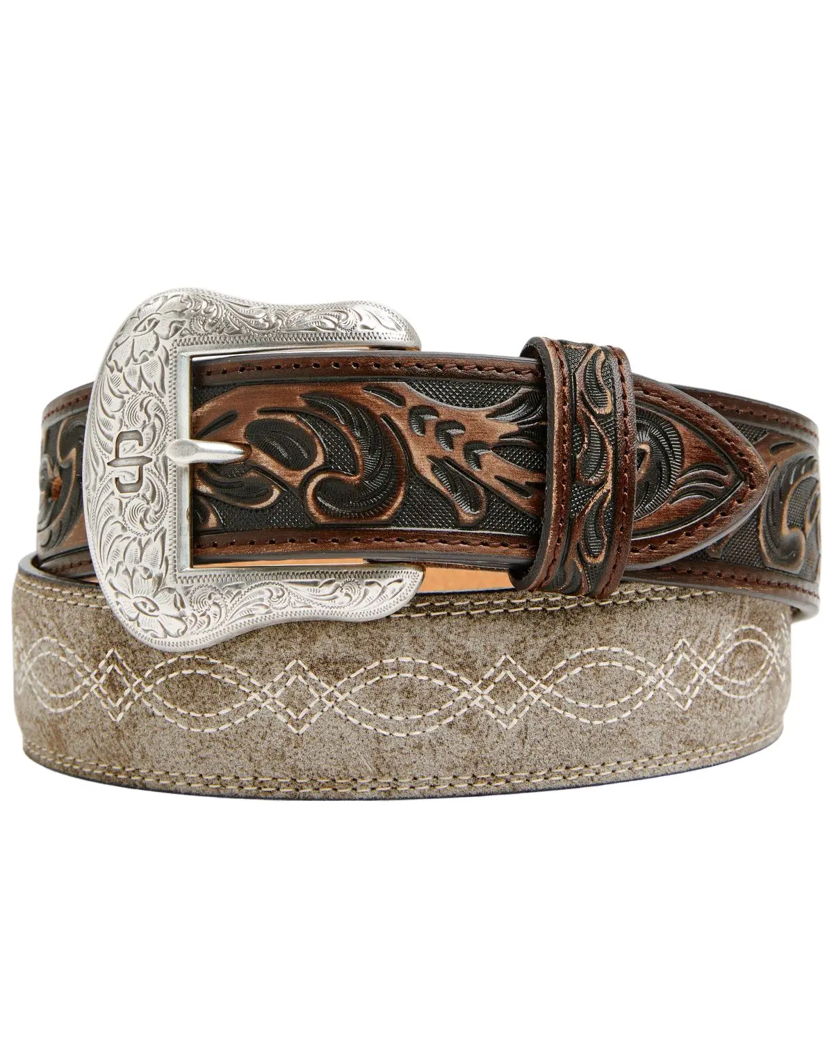 Stetson Men's Men'S Tooled Leather Belt - 9921500