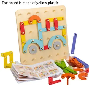 Creative Puzzle Board Set, Geometric Shapes Matching Toy, Alphabet & Number Building Blocks, Educational Brain Teaser Game for Kids, Plastic Puzzle Board, Letter Puzzle