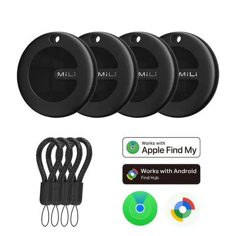 [AirTag Alternative] MiLi MiTag Duo Universal Model 1-Pack Compact Clip-On Wireless Tag, IP67 Waterproof Smart Key Finder, Replaceable CR2032, GPS Tracker & Detector for Luggage, Car Keys, Works with iOS & Android
