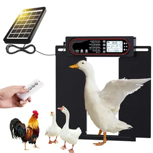 Solar Automatic Chicken Coop Door with LCD Screen, Four Opening Modes, Timer, Light Sensor, Remote Control, Manual & Rechargeable Motor