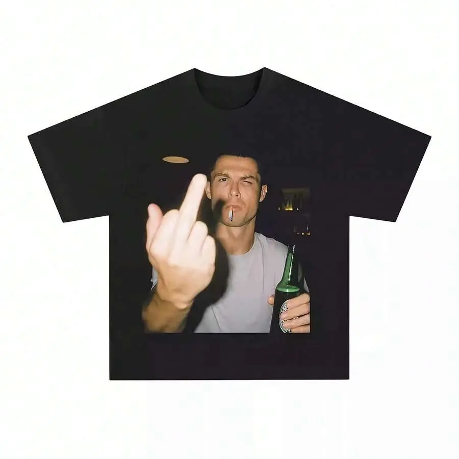 Funny Cristiano Ronaldos Cotton Men's Tshirt Creativity Football Jersey Shirt Summer Women's Oversize