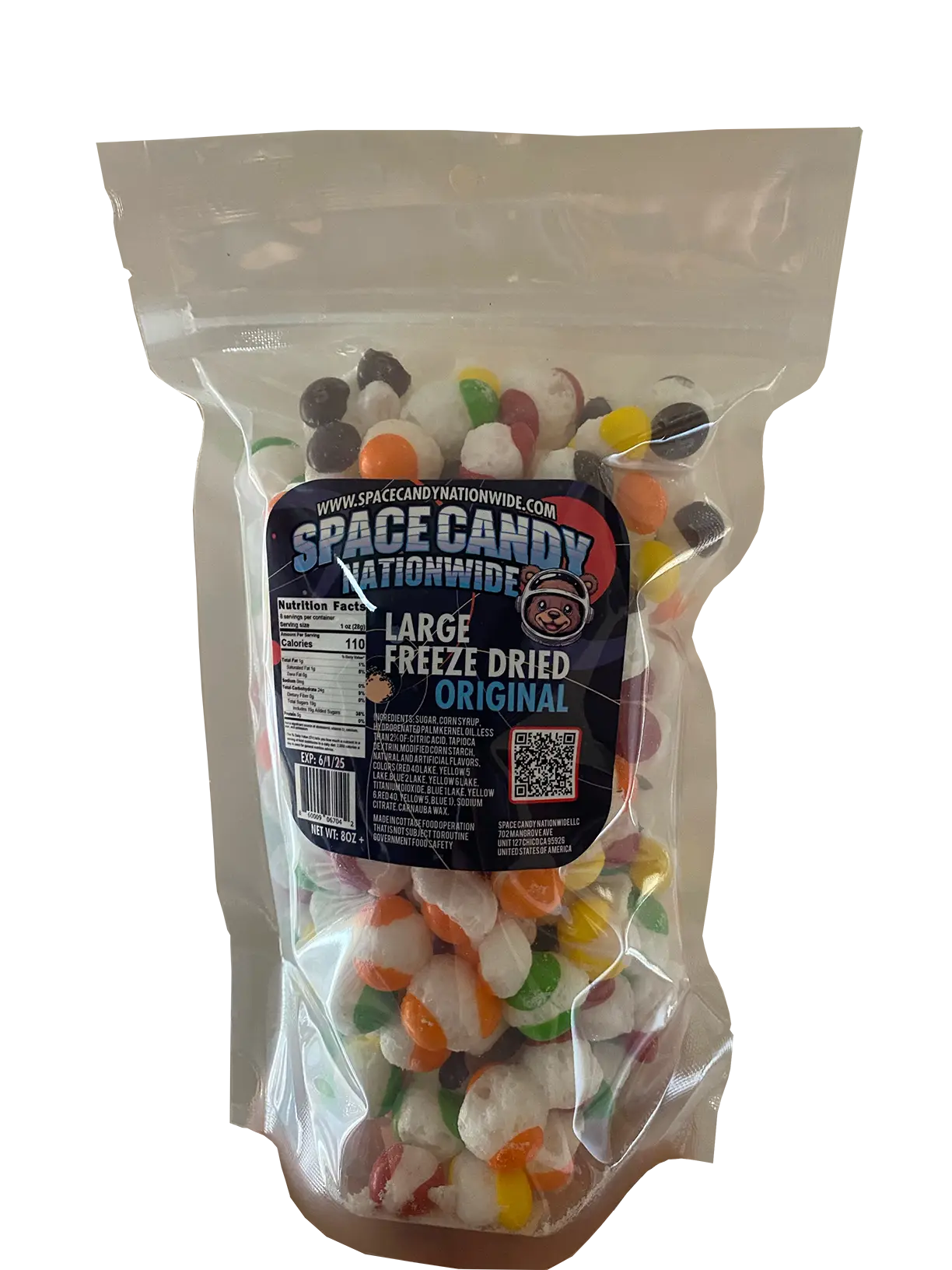 Spacecandynationwidellc Freeze Dried Skittles Half Pound - Original Round Candies Snack Bite Sweet Bonbon