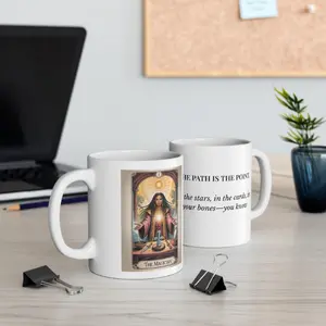 The Magician Tarot Inspired Ceramic Mug Motivational Coffee Cup Gift for Coffee Lovers Tarot Lovers Drinkware Tumbler Reusable Washable