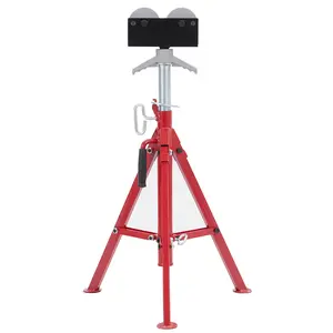 Adjustable Pipe Jack Stand with Roller Head - 28-52 Inch Folding Tripod - 2500 lbs Capacity - Heavy Duty Steel for Welding and Automotive Maintenance - Portable Support Stand  Adjustable Pipe Jack Stand with Roller Head