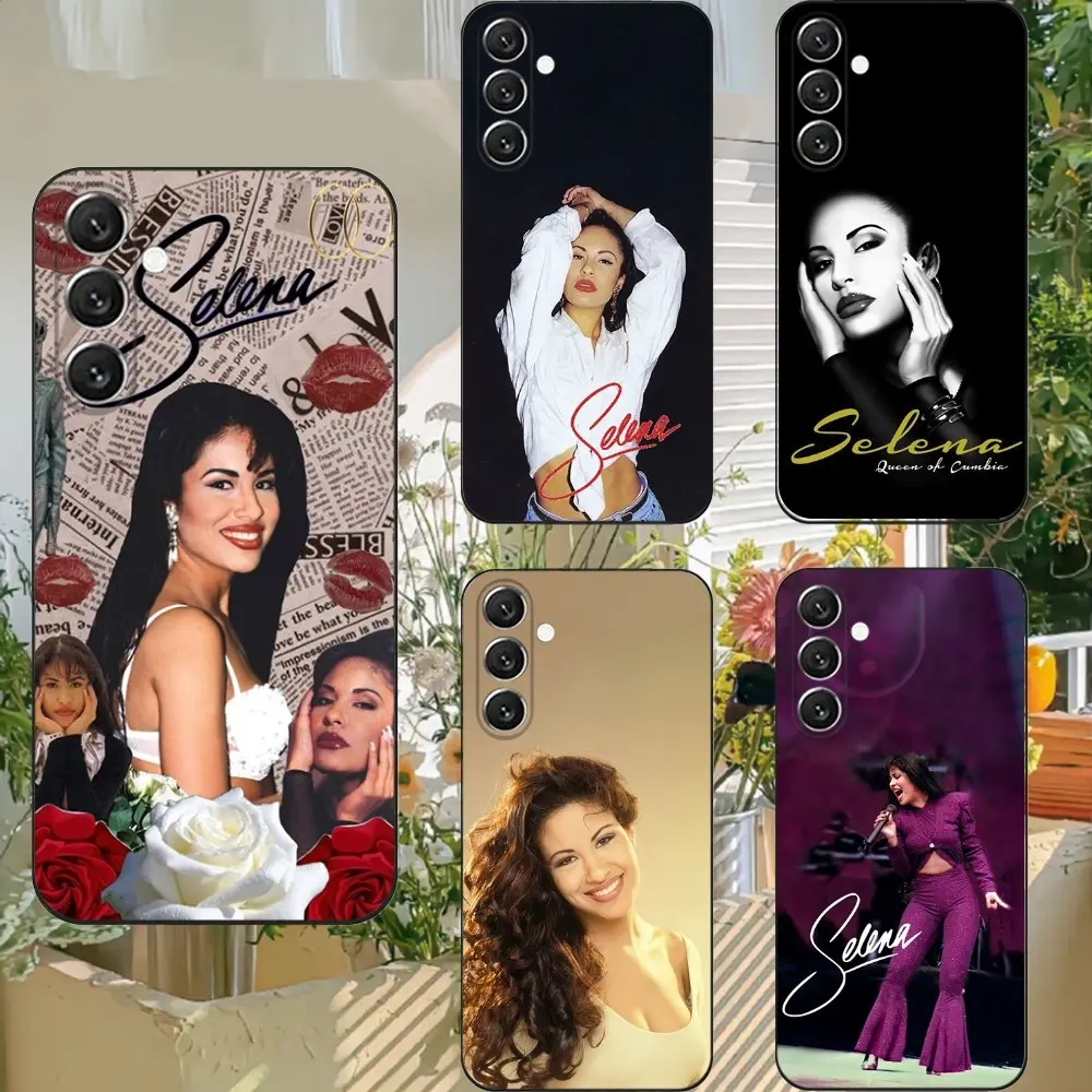 Singer Selena Quintanilla Phone Case for Samsung S25,S24,S21,S22,S23,S26,Ultra,iphone 17 16 15 14 13 12 11 17Air Plus Pro Promax Black Cover