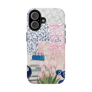 Glittercutie Coquette Bows Vintage Collage Preppy Collage Scrapbook Phone Cases Phone Cover Hard Case Tough 2-piece Magnetic Phone Case