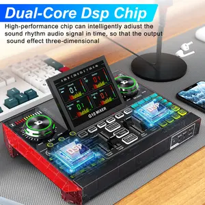 Tenlamp G10-Channel External Sound Card - 48V Phantom Power Audio Interface, DJ Mixer for PC, Phone Live Streaming
