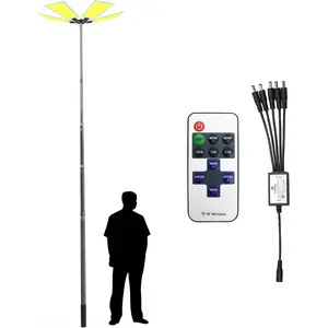 LED Telescoping Camping Lights, Portable Led Outdoor Camp Lighting with Remote & Manual Control Stand DC12V Outdoor Camp Light Telescopic Pole Fishing Light at Night