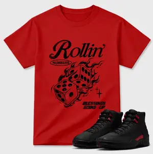 Bloodline Red Black Sneaker Match Tee, Bloodline 12 Inspired Graphic Shirt, Bloodline 12 Outfit, Casual Unisex Cotton T-Shirt, Streetwear Gift for Sneaker Fans