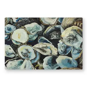 212 MAIN Artistic Lightweight Aluminium Oyster Shell Texture Metal Print Wall Artwork - 20x30 in Brown, Aquatic Life Themed Home Decor, Ideal Gift for Room Decoration