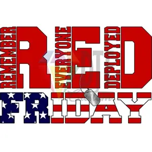 Red Friday - Red Blue White, DTF Transfer, 12X12
