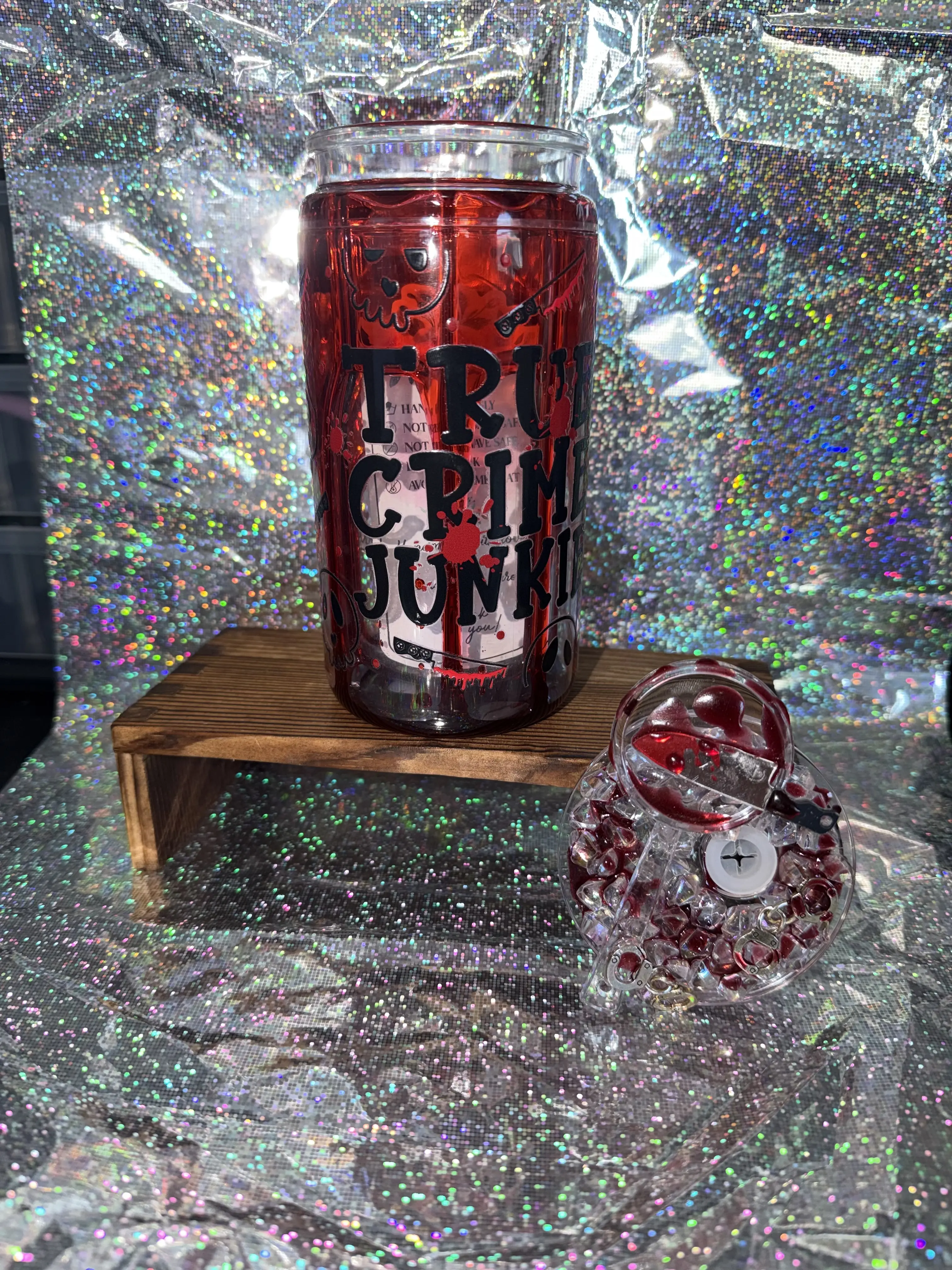 True crime blood drip tumbler