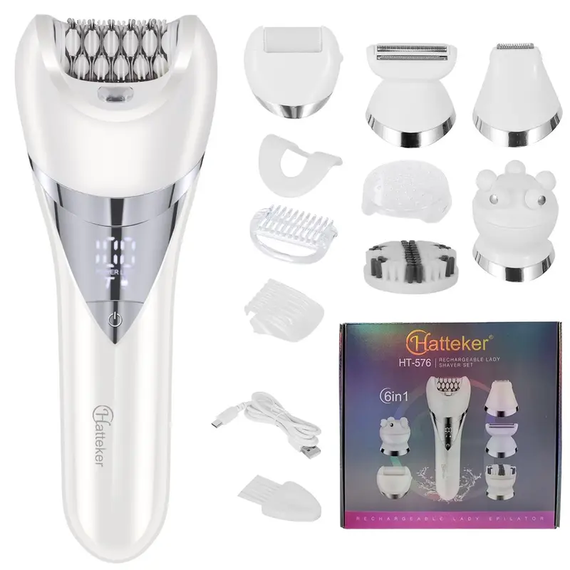 6 in 1 Electric Hair Removal Tool, 1 Count USB Rechargeable Hair Removal Machine with Accessories, Women's Hair Removal Tool, No Nick Shaver