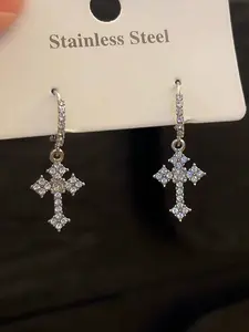 「Elegant Cross Pendant Earrings Set, Perfect Valentine Gift for Loved Ones💐, Ideal for All Occasions🎁🎁🎁, Stylish Jewelry for Women」