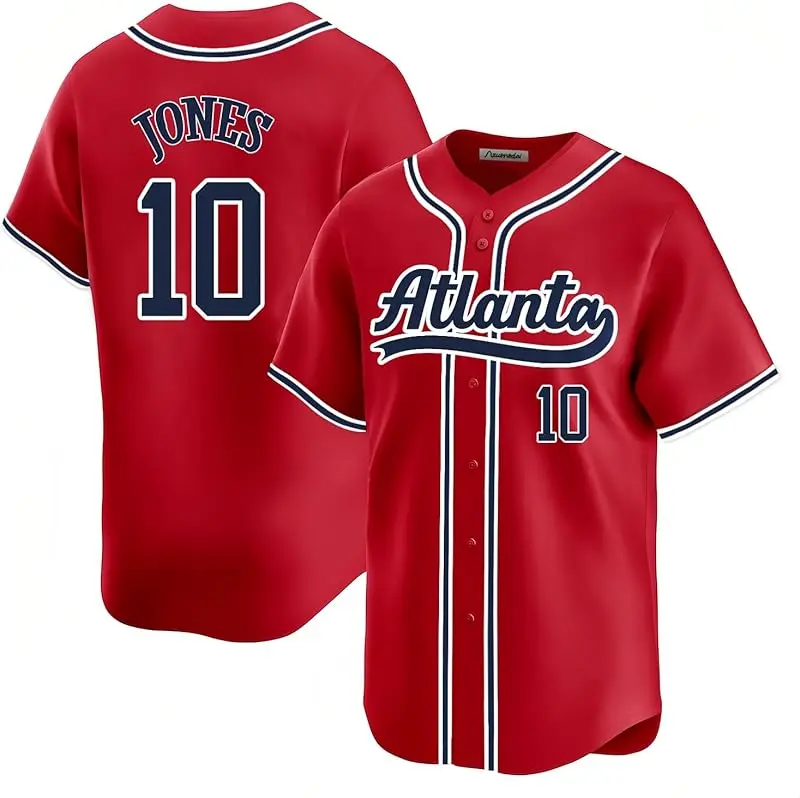 Mens Atlanta Baseball Stitched T-Shirt for Sports Fan