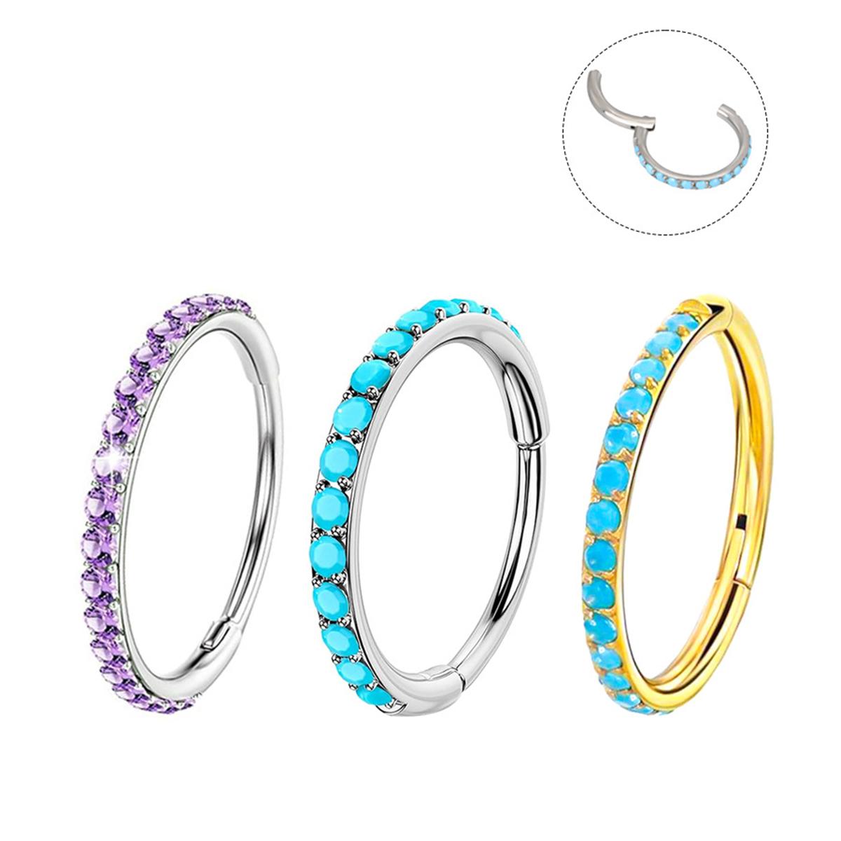 10mm G23 Titanium Hinged Nose Ring, Unisex, Suitable for Nasal Septum, Lip, Brow, Ear Cartilage, Earlobe, Ear Tragus, Ear Helix, and Other Areas.