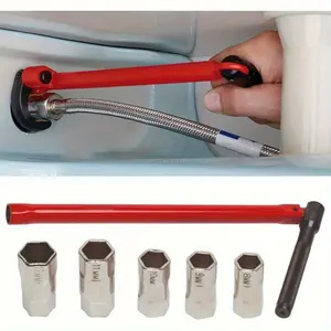 Socket Wrench Set, Adjustable Socket Wrench, Pipe Wrench for Faucet Repair, Sink Crescent Wrench, 8-13mm, Essential Tool for Plumbing Tasks, Multifunctional Wrench Set